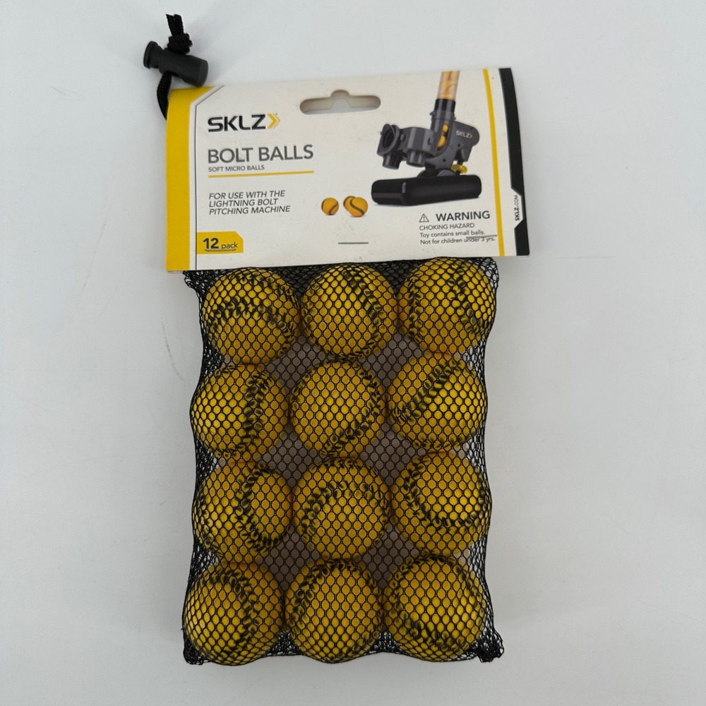 SKLZ Bolt Balls Soft Micro Balls 12 Pack for Lightning Bolt Pitching Machine Yel